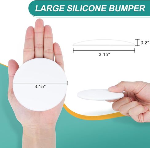 GroTheory Door Stoppers Wall Protector, 4 Pack Large 3.15" Silicone Door Knob Wall Protectors with Strong Self Adhesive, Door Handle Bumper Door Stops for Wall Guard Protection in Kuwait