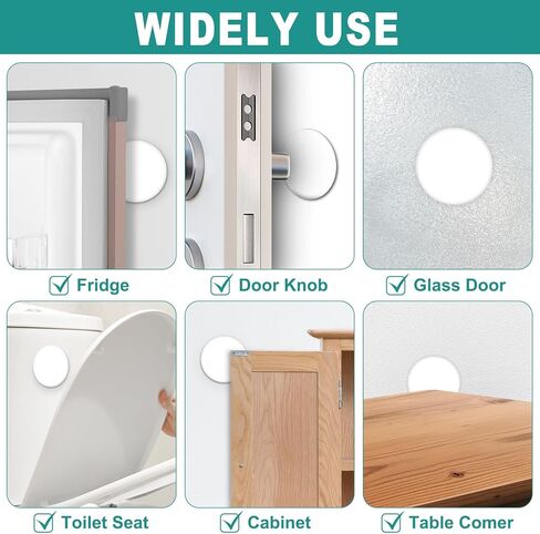 GroTheory Door Stoppers Wall Protector, 4 Pack Large 3.15" Silicone Door Knob Wall Protectors with Strong Self Adhesive, Door Handle Bumper Door Stops for Wall Guard Protection in Kuwait