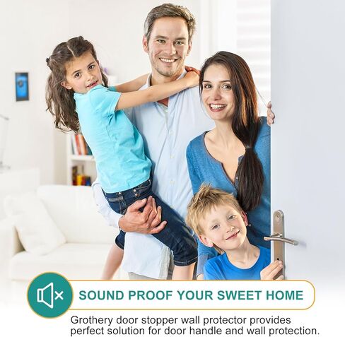 GroTheory Door Stoppers Wall Protector, 4 Pack Large 3.15" Silicone Door Knob Wall Protectors with Strong Self Adhesive, Door Handle Bumper Door Stops for Wall Guard Protection in Kuwait