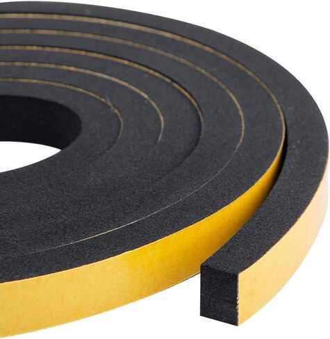 Windows Sealing Tape-2 Rolls, 1/2 Inch Wide X 1/2 Inch Thick,Closed Cell Foam Tape Adhesive Rubber Seal Strip, Total 13 Feet Long (6.5ft x 2 Rolls) in Kuwait