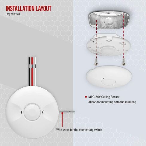 ENERLITES Low Voltage Ceiling Sensor Pir Occupancy Motion Detector, MPC-50L in Kuwait