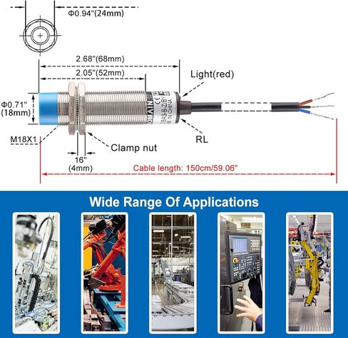 باومين مفتاح مستشعر تقارب السعة LJC18A3-B-Z/BY PNP NO DC 10-30V 200mA 1-10 ملم in Kuwait