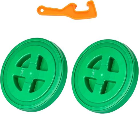 2 Pieces 5 Gallon Bucket Lid with Bucket Lid Opener,Plastic Storage Bucket Leak-Proof Screw Seal Lids,Pet Food Storage Container Lid for Home Paint Storage Buckets in Saudi Arabia