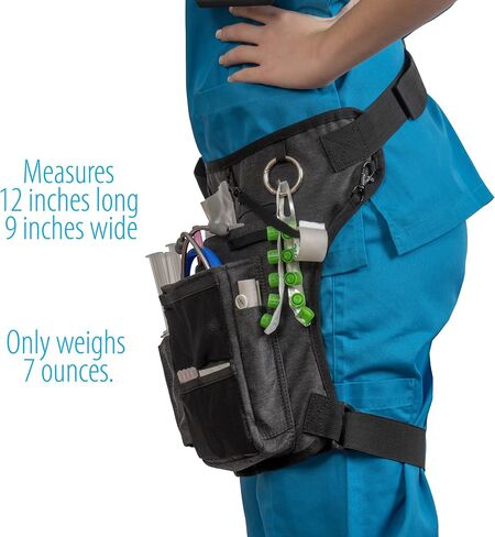 حزمة ممرضة فاني مع شريط ساق مرن - حقيبة أدوات تنظيم الخصر متعددة الأقسام للطلاب والممارسين والمهنيين الطبيين (وردي دقيق) in Saudi Arabia