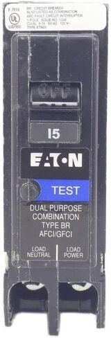 BR 15 Amp 1-Pole Dual Function (Arc Fault/Ground Fault) Plug-On Neutral Circuit Breaker in Kuwait