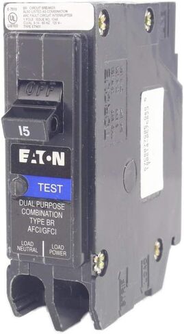 BR 15 Amp 1-Pole Dual Function (Arc Fault/Ground Fault) Plug-On Neutral Circuit Breaker in Kuwait