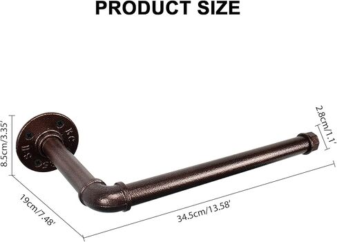Industrial Iron Pipe Kitchen Paper Towel Holder, Vintage Farmhouse Heavy Duty DIY Industrial Rustic Wall Mount Paper Towel Rack for Kitchen Bathroom (1, Black) in Kuwait