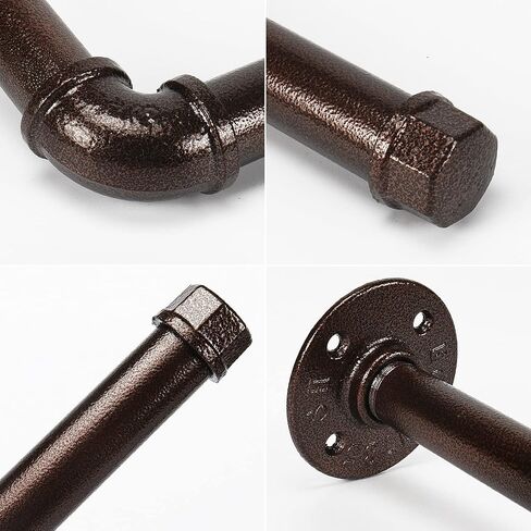 Industrial Iron Pipe Kitchen Paper Towel Holder, Vintage Farmhouse Heavy Duty DIY Industrial Rustic Wall Mount Paper Towel Rack for Kitchen Bathroom (1, Black) in Kuwait