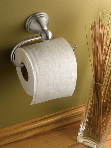 حامل ورق المرحاض Moen DN8408BN Preston Collection ذو عمود واحد، نيكل مصقول مقاوم للبقع، 2-3/8 بوصة عرض 6-1/2 بوصة عمق in Kuwait