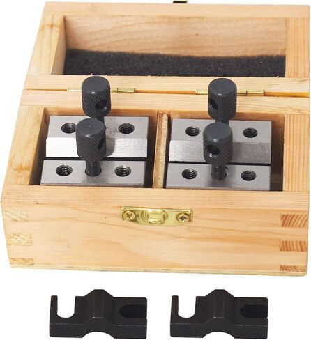 LiGuVCY V-Block فولاذ مقوى بزاوية 90 درجة 1-3/8 x 1-3/8 x 1-3/16 بوصة أداة ميكانيكية متعددة الأغراض مع صندوق خشبي in Kuwait