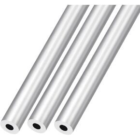 6063 Aluminum Tube (4mm OD x 2mm ID x 300mm L) 3Pcs, Aluminum Round Tubing - for Home Furnishing, Machinery, DIY Handicraft