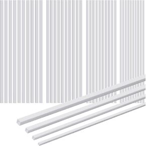 80 Pcs ABS Plastic Square Tube White Square Bars Rod Hollow Square Tubing Connector Plastic Rod for DIY Crafts Sand Table Architectural Model Making, 4 Sizes in Kuwait
