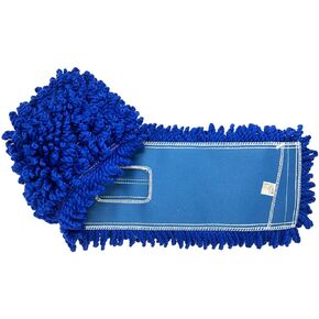 18 Inch Microfiber Dust Mop, Small Washable Commercial Dust Mop, Sweeper, Janitorial Dust Mop Head Replacement, Push Mop Broom, Blue