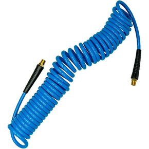 خرطوم هواء من البولي يوريثين من Amflo 24-25E-RET أزرق 120 PSI بأطراف دوارة 1/4 × 25 بوصة مع 1/4 MNPT وملاءمة تثبيت مانعة الانثناء, 1/4 inches in Kuwait