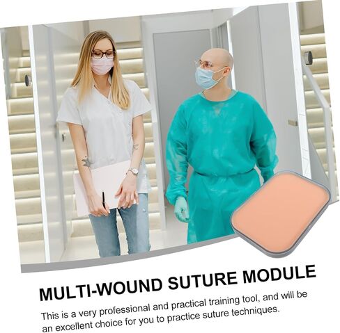 SOLUSTRE وحدة ممارسة الجروح، دورة تدريب على الخياطة، مجموعة ممارسة الخياطة، وسادة خياطة قابلة لإعادة الاستخدام، محاكاة خياطة الجلد، مادة الغرز، جلد الجسم الاصطناعي للبولي بروبلين الاصطناعي in Kuwait