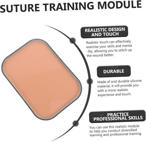 SOLUSTRE وحدة ممارسة الجروح، دورة تدريب على الخياطة، مجموعة ممارسة الخياطة، وسادة خياطة قابلة لإعادة الاستخدام، محاكاة خياطة الجلد، مادة الغرز، جلد الجسم الاصطناعي للبولي بروبلين الاصطناعي in Kuwait
