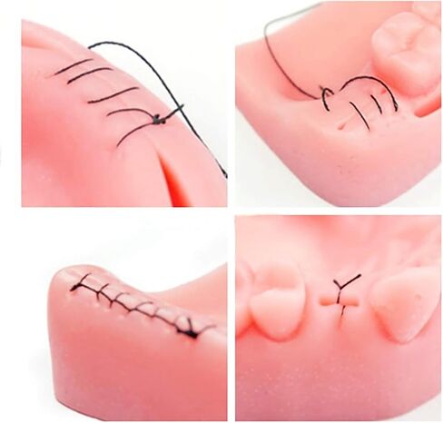 Suture Practice Kit, YOUYA DENTAL Oral Suture Kit for Suture Training for Dental Medical, 14 Piece Including Soft Silicone Bionic Oral Multiple Wound Types, 2 Differenent Oral Suture Pads for Dentist in Saudi Arabia