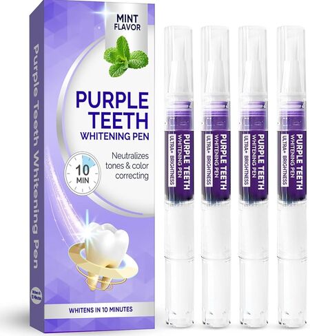 معجون أسنان أرجواني لتبييض الأسنان، مجموعة تبييض الأسنان، معجون أسنان أرجواني لتبييض الأسنان، تبييض سريع، ابتسامة واثقة، نفس منعش، 4 قطع in Kuwait