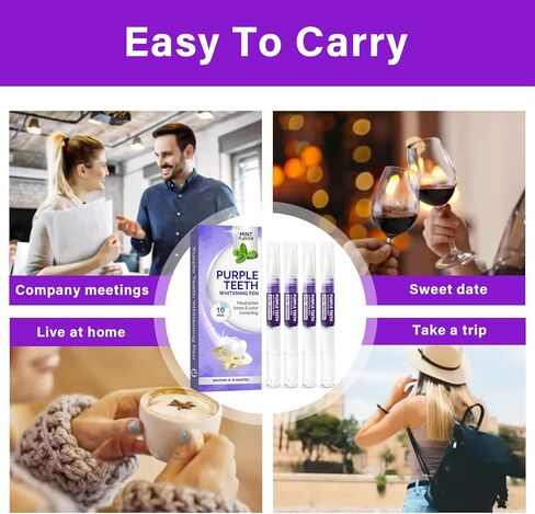 معجون أسنان أرجواني لتبييض الأسنان، مجموعة تبييض الأسنان، معجون أسنان أرجواني لتبييض الأسنان، تبييض سريع، ابتسامة واثقة، نفس منعش، 4 قطع in Kuwait