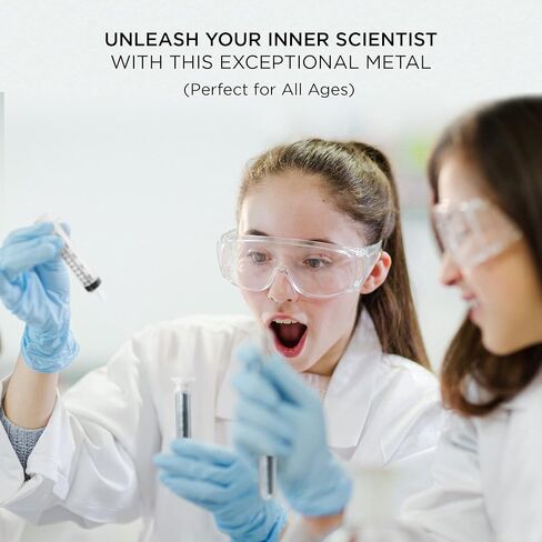 Gallium Liquid Metal 50 Grams, 99.99% Pure Melting Gallium - 50g Vial, Syringe, Silicone Mold Cubes, and Complete DIY Science Experiment Guide in Kuwait