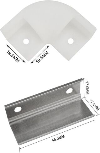 15-Pack End Caps and Mounting Clips for Hunhun V Shape LED Aluminum Channel System (V channel type) in Kuwait