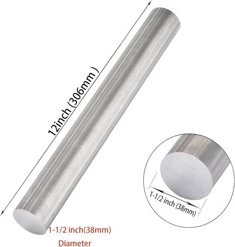 1-1/2 "قضيب دائري من الألومنيوم 6061 قضيب ألومنيوم مخزون 12" (306 مللي متر) قضيب ألومنيوم طويل صلب T6511 بقاعدة واحدة in Kuwait