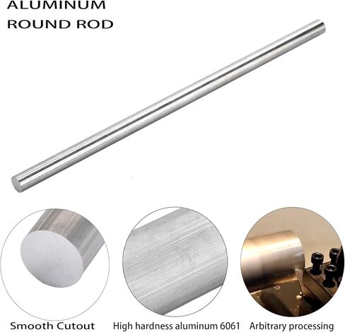 1-1/2 "قضيب دائري من الألومنيوم 6061 قضيب ألومنيوم مخزون 12" (306 مللي متر) قضيب ألومنيوم طويل صلب T6511 بقاعدة واحدة in Kuwait