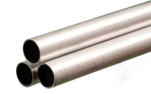 K & S 9411 Round Aluminum Tube, 7/16" OD x 0.016" Wall x 36" Long, 3 Pieces, Made in The USA in Kuwait