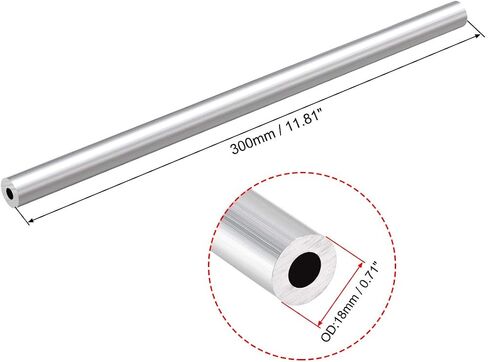 uxcell 6063 Aluminum Round Tube, 300mm Length 16mm OD 5mm Inner Dia Seamless Aluminum Straight Tubing 2 Pcs in Kuwait