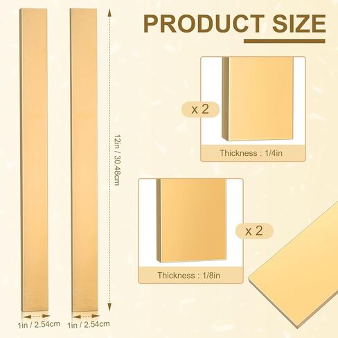 Tatuo 4 قطع C360 شريط مسطح نحاسي 2 قطعة 1/8 بوصة × 1 بوصة و2 قطعة 1/4 بوصة × 1 بوصة 12 بوصة لوحة صلبة طويلة 1/8 بوصة مخزون مطحنة اللوحة ومخزون مطحنة 230 بوصة in Kuwait