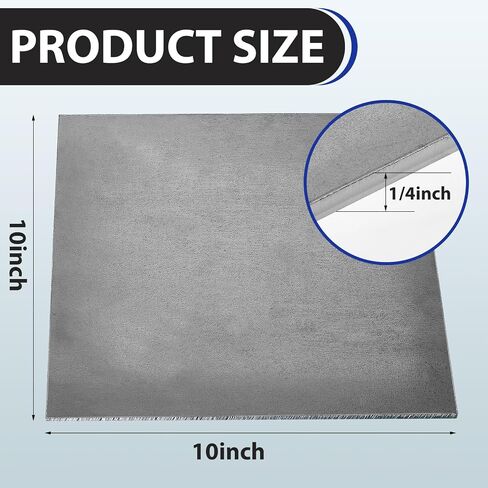 Therwen 1 Pc 1/4" x 10" x 10" Hot Rolled Steel Plate Weldable Steel Sheet Metal Square A36 Steel Flat for Weld Cutting Structure Support Industrial Home Use in Saudi Arabia