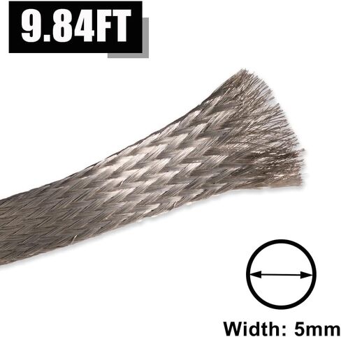 QuQuyi 9.84ft 22 مللي متر مضفر حزام أرضي المعلبة النحاس شقة التغطيه توسيع المعادن غمد فحص إشارة سلك كابل محمية in Kuwait