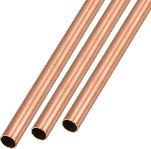 أنبوب نحاسي METALLIXITY (8 مم OD × 0.5 مم جدار T × 300 مم طول) 3 قطع، أنابيب مستقيمة - للتأثيث المنزلي، والآلات، والحرف اليدوية اليدوية in Kuwait