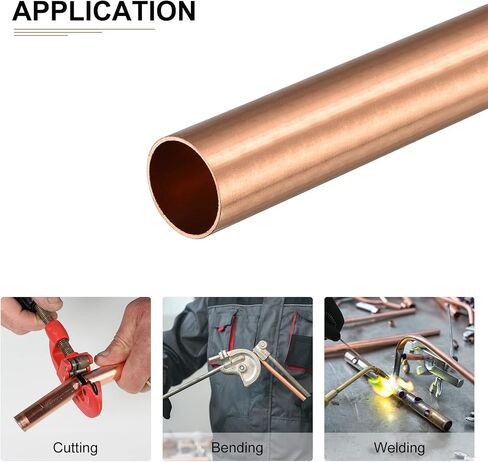 أنبوب نحاسي DTGN 22 مم × 1 مم × 100 مم (ODxWall TxL) - 8 عبوات - جيد لإطار ديكور DIY لمعدات الآلات - أنابيب معدنية مستديرة in Saudi Arabia