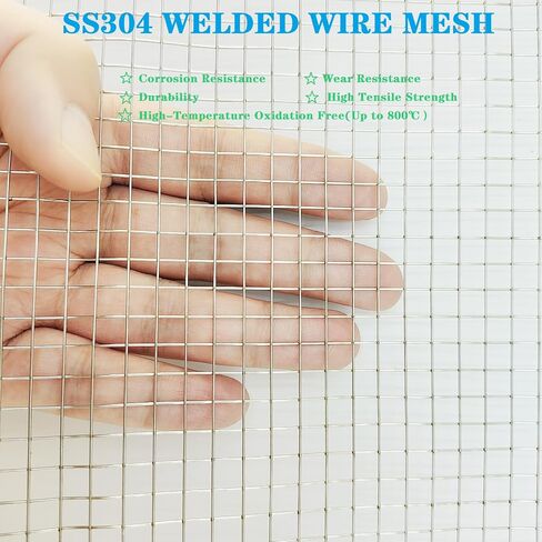 Stainless Steel Hardware Cloth Size:21Gauge 1/2inch 16inchx8Feet 304 Stainless Steel Welded Wire Mesh Supports Poultry Netting Cage Fence,Keep The Animals Out, Protecting New Plants in Kuwait