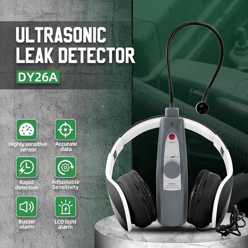 OUFKAR Ultrasonic Leak Detector, Automotive Noise Finder with Headphone, Gooseneck Probe,Noise Detector Leak Tester for Pipeline, Air Conditioner, Pressure Vaccum System in Kuwait