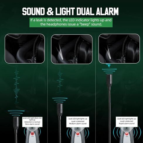 OUFKAR Ultrasonic Leak Detector, Automotive Noise Finder with Headphone, Gooseneck Probe,Noise Detector Leak Tester for Pipeline, Air Conditioner, Pressure Vaccum System in Kuwait