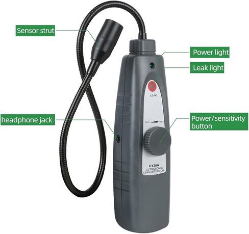 OUFKAR Ultrasonic Leak Detector, Automotive Noise Finder with Headphone, Gooseneck Probe,Noise Detector Leak Tester for Pipeline, Air Conditioner, Pressure Vaccum System in Kuwait