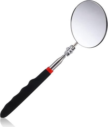 Telescoping Inspection Mirror, Circular Telescopic Mechanics Mirror Tool with Extended Handle Machine Tool Round Inspection Mirrors for Checking Vehicle Condition (10.24~29.53 Inch Handle) in Kuwait