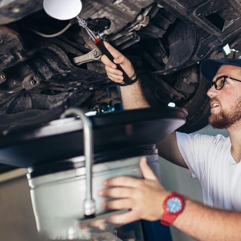 Telescoping Inspection Mirror, Circular Telescopic Mechanics Mirror Tool with Extended Handle Machine Tool Round Inspection Mirrors for Checking Vehicle Condition (10.24~29.53 Inch Handle) in Kuwait