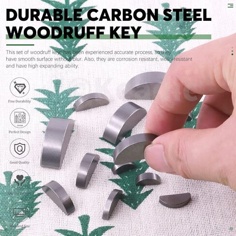 Keadic 150Pcs 15 Sizes Metric Woodruff Key Assortment Set, Carbon Steel Half Moon Gear Shaft Drive Semicircle Bond Key Pulley Crank Hardware Accessories for Mechanical Industry Fasteners in Saudi Arabia