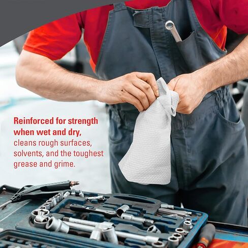 ممسحة كيمبرلي كلارك واي بال 41044 X80 للاستعمال مرة واحدة، 12.5 انش عرض × 16.8 انش طول، ابيض (صندوق من 160 قطعة) in Kuwait