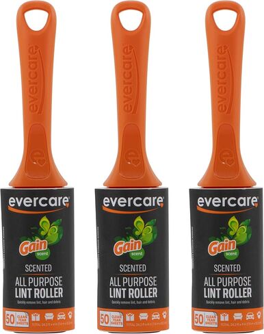 بكرات الوبر المعطرة لجميع الأغراض من Evercare Gain، برتقالي، عبوة من 3 قطع (إجمالي 150 ورقة) in Kuwait