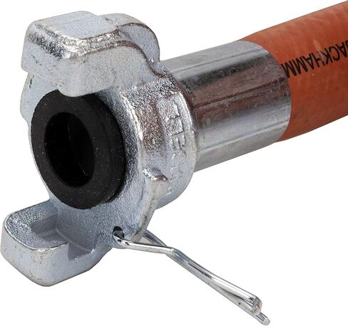 خرطوم هواء مطاطي من Milton Industries 1638 بطول 50 بوصة × 3/4 بوصة مجعد عالمي (شيكاغو) وصلة توصيل، أحمر - صنع في الولايات المتحدة الأمريكية in Kuwait