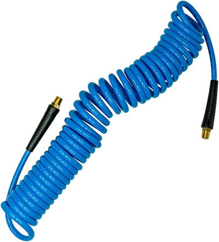 خرطوم هواء من البولي يوريثين من Amflo 24-25E-RET أزرق 120 PSI بأطراف دوارة 1/4 × 25 بوصة مع 1/4 MNPT وملاءمة تثبيت مانعة الانثناء, 1/4 inches in Kuwait