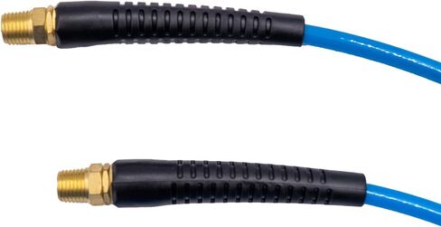 خرطوم هواء من البولي يوريثين من Amflo 24-25E-RET أزرق 120 PSI بأطراف دوارة 1/4 × 25 بوصة مع 1/4 MNPT وملاءمة تثبيت مانعة الانثناء, 1/4 inches in Kuwait