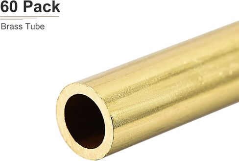 5mm x 1mm x 30mm(ODxWall TxL) Brass Tube - 60Pack - Good for DIY Decorative Ornament Wall Hanging - Round Craft Bead Tubing in Kuwait