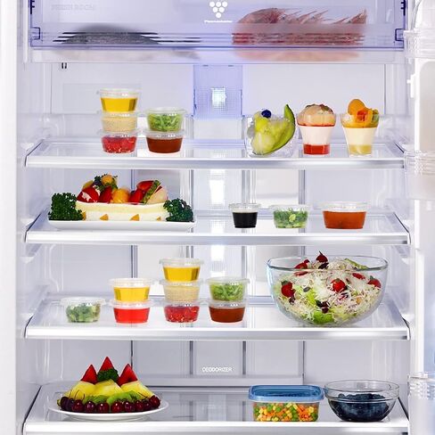 EDI [2 OZ, 50 Sets] Clear Disposable Plastic Portion Cups with Leakproof Lids | Jello Shot Cups | Condiment and Dipping Sauce Cups | Souffle Cups | BPA Free | Recyclable in Kuwait