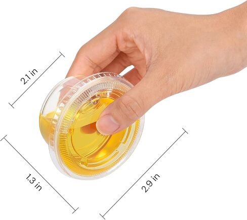 EDI [2 OZ, 50 Sets] Clear Disposable Plastic Portion Cups with Leakproof Lids | Jello Shot Cups | Condiment and Dipping Sauce Cups | Souffle Cups | BPA Free | Recyclable in Kuwait