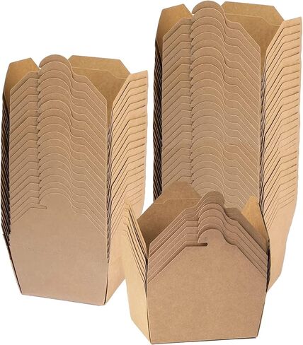 60 عبوة من حاويات الطعام سعة 30 اونصة من سيزويكس - صندوق طعام ورقي بني للاستعمال مرة واحدة مقاوم للتسرب والشحوم من كرافت للمطاعم والمطاعم والحفلات وحامل الامتياز والنزهات in Kuwait